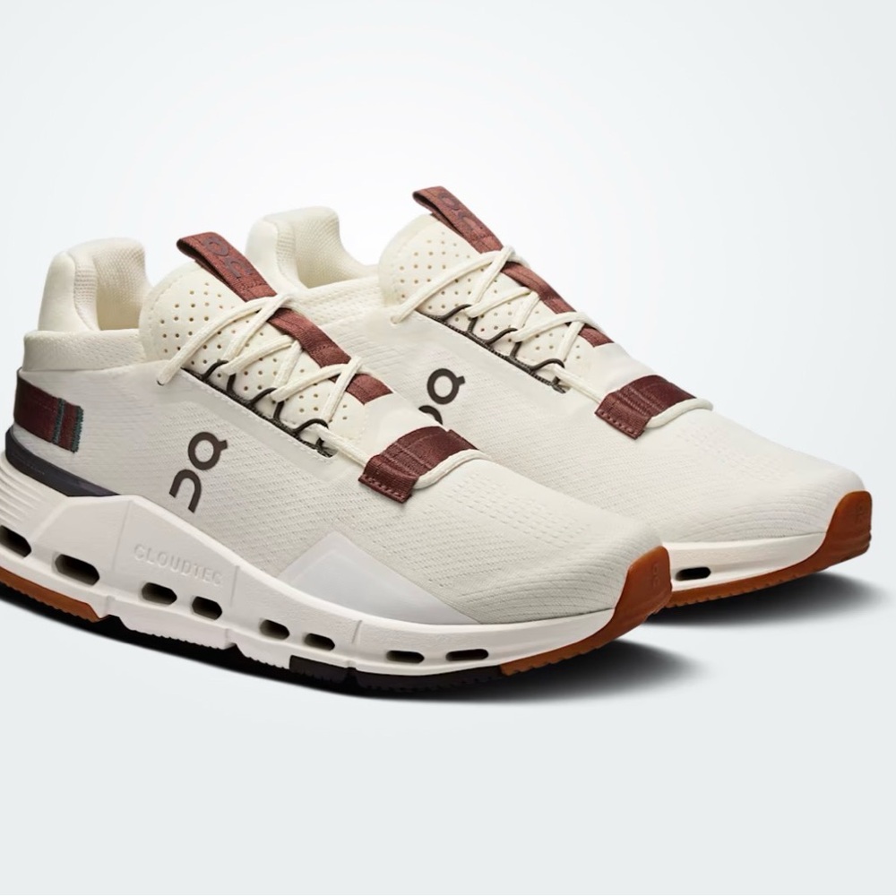On Running Men's Cream and Brown Sneakers